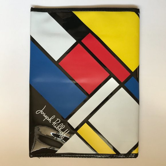 VTG 90's Joseph Ribkoff Clutch Colour Block Black Patent Leather Y2K Style - Picture 6 of 9